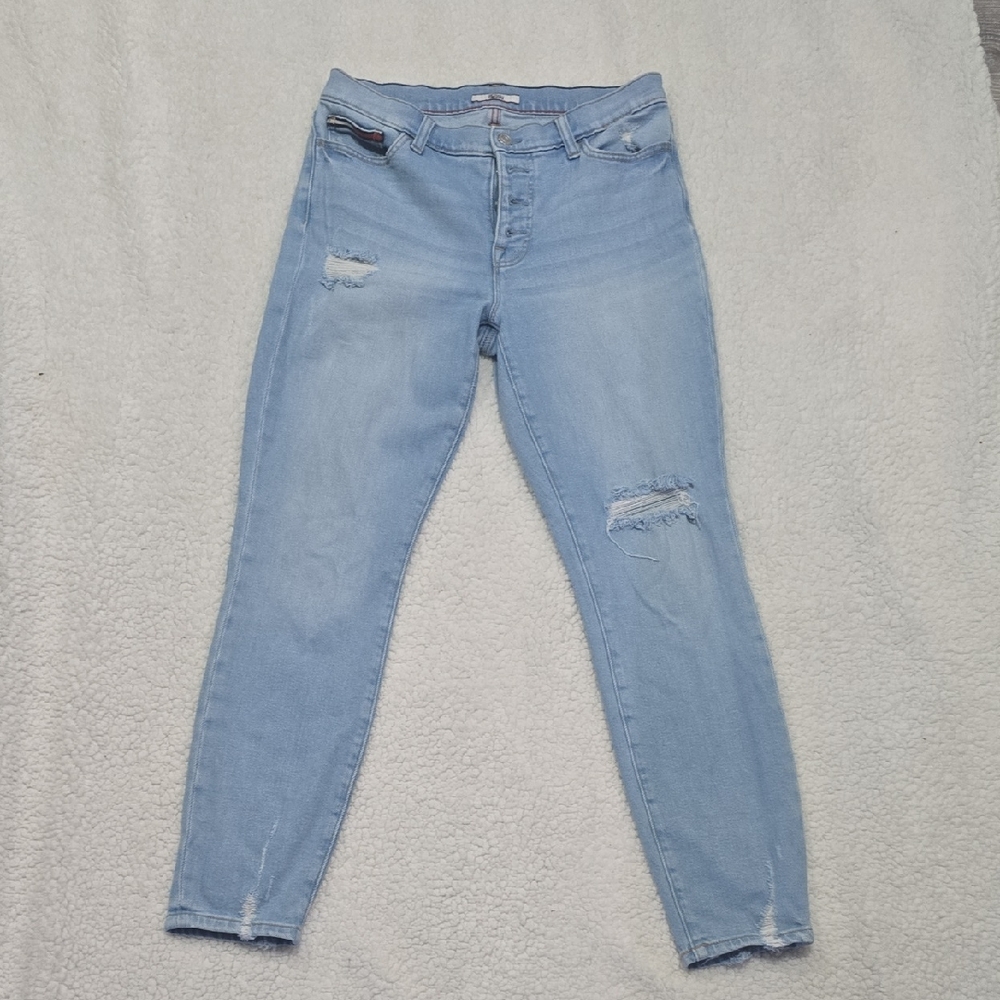Tommy Hilfiger Blue Skinny Jeans with Distressed Details